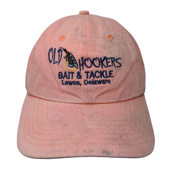 Old Hookers Bait & Tackle Slideback Hat Pink One Size Embroidered - Picture 1 of 8
